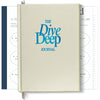 Journal with 'The Dive Deep Journal' text on a white background